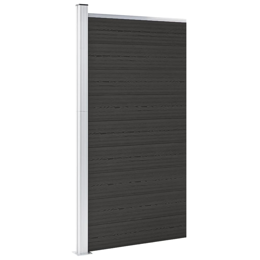 vidaXL Fence Panel WPC 95x186 cm Black