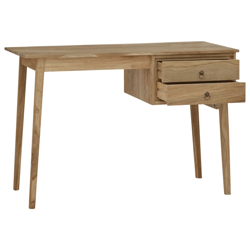 vidaXL Desk with 2 Drawers 110x52x75 cm Solid Wood Teak