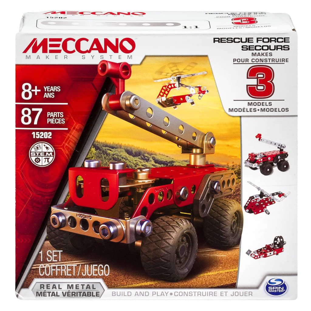 Meccano 3-in-1 Toy Truck Model Set "Rescue Squad"