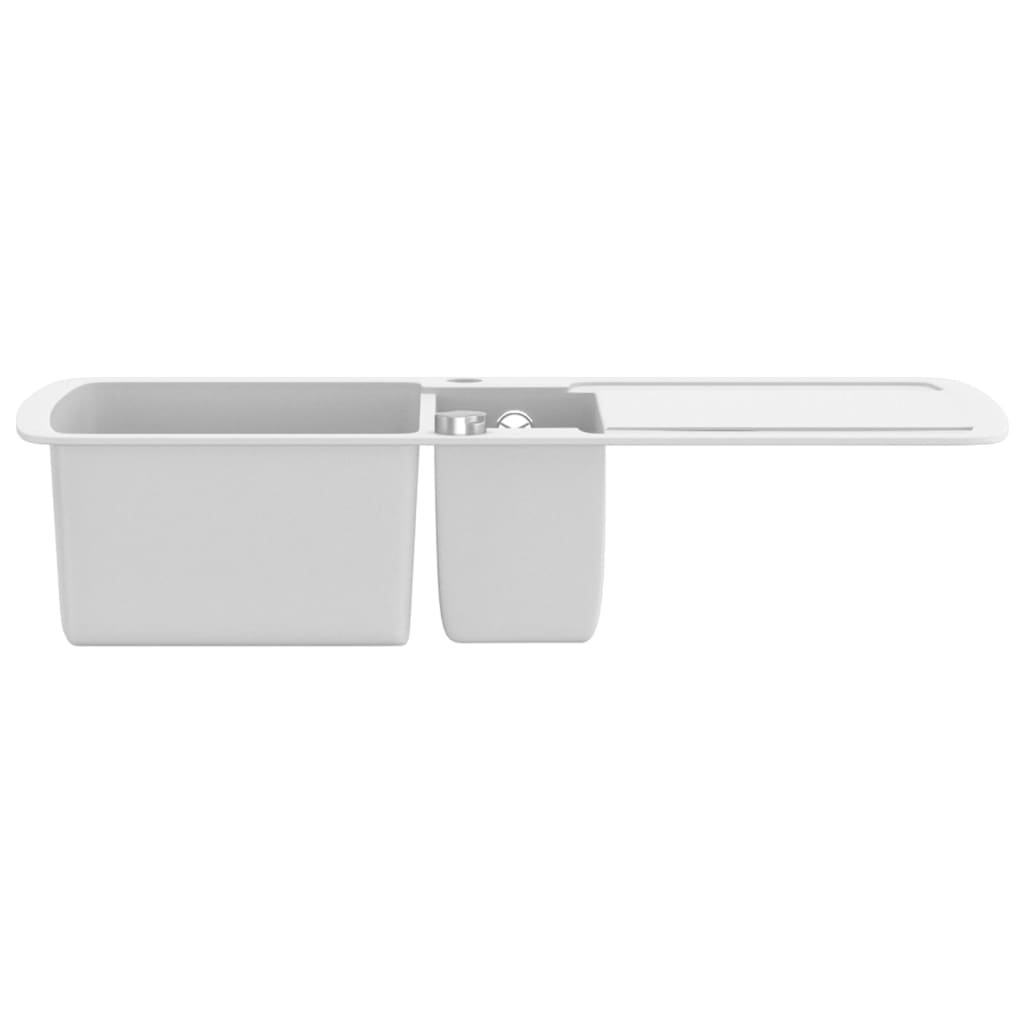 vidaXL Granite Kitchen Sink Double Basins White vidaXL.ie