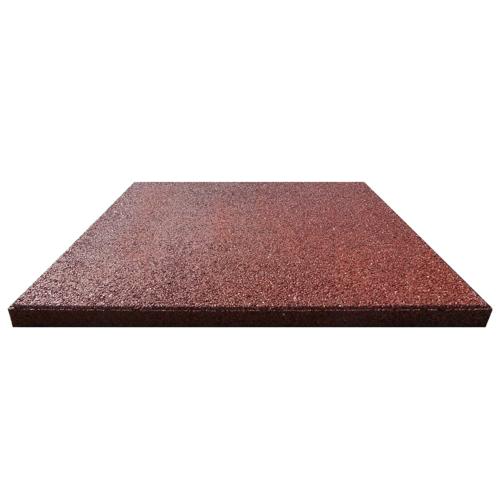 vidaXL Fall Protection Tiles 12 pcs Rubber 50x50x3 cm Red