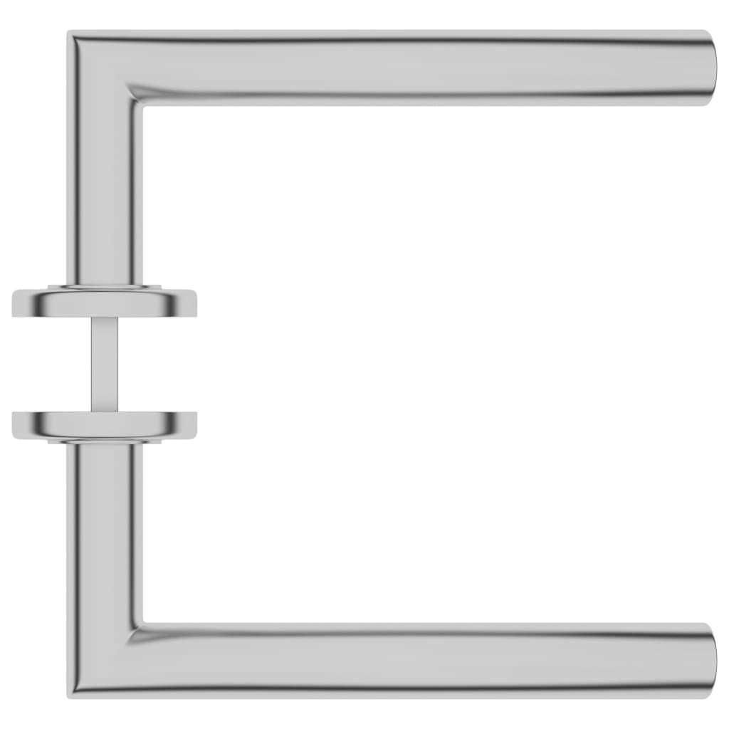 vidaXL Curved Door Handle Set with WC Lock Stainless Steel