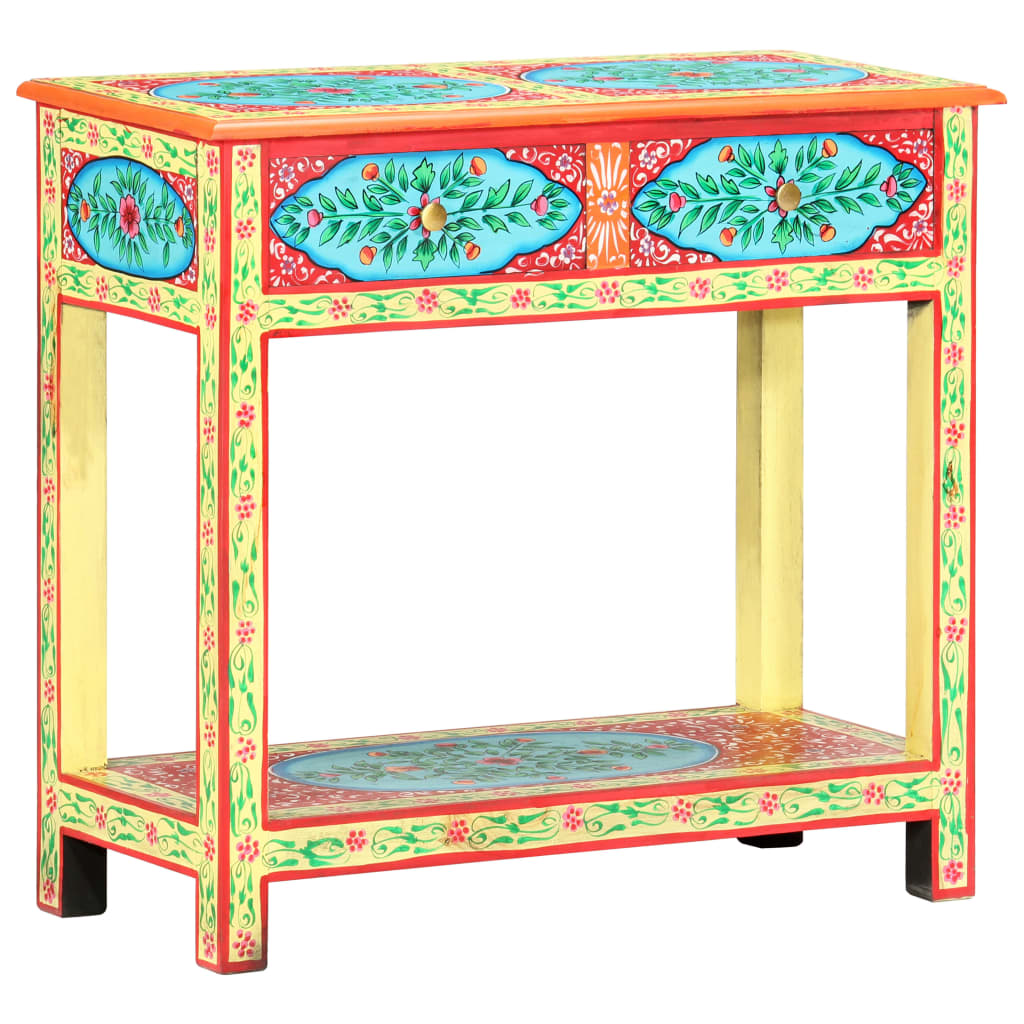 vidaXL Hand Painted Console Table 80x35x75 cm Solid Mango Wood