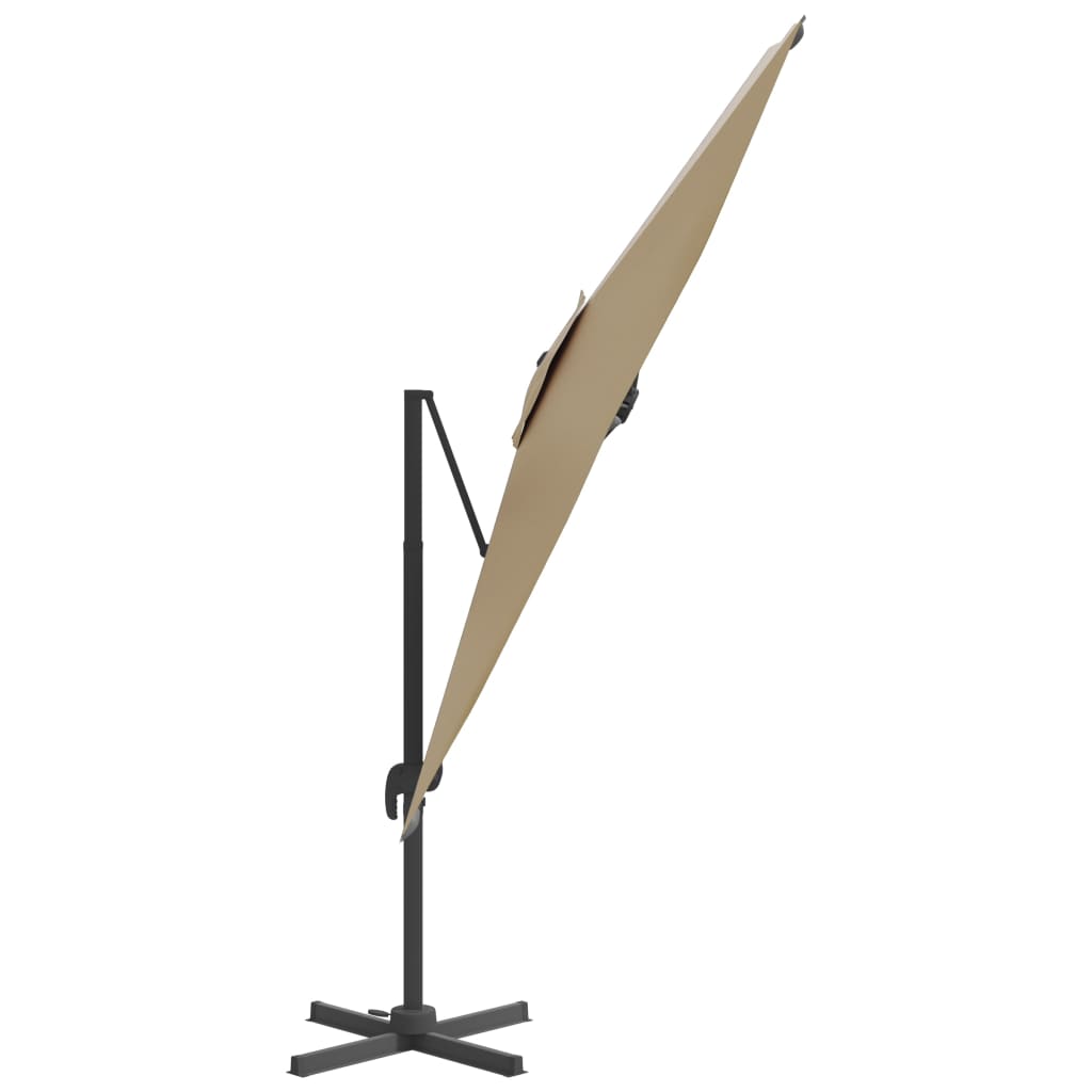 vidaXL Cantilever Umbrella with Aluminium Pole Taupe 300x300 cm