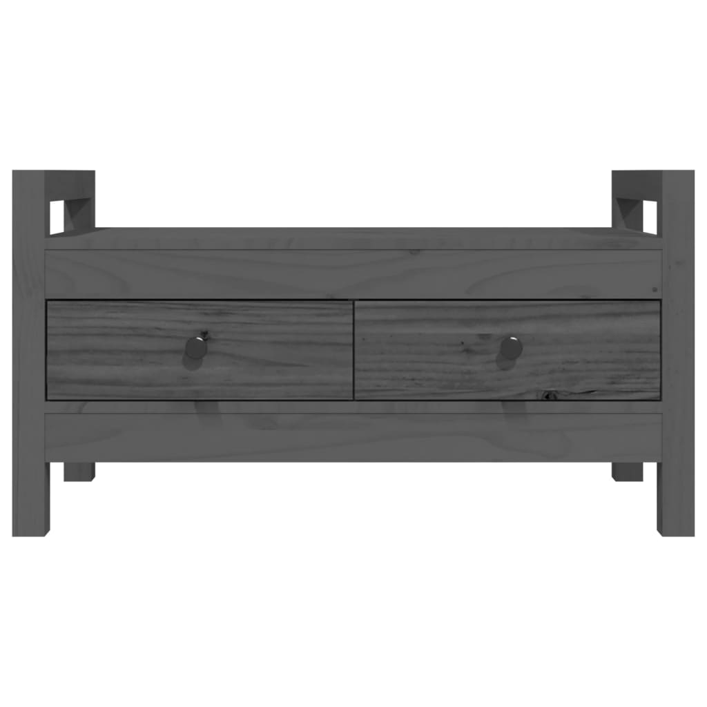 vidaXL Hall Bench Grey 80x40x43 cm Solid Wood Pine