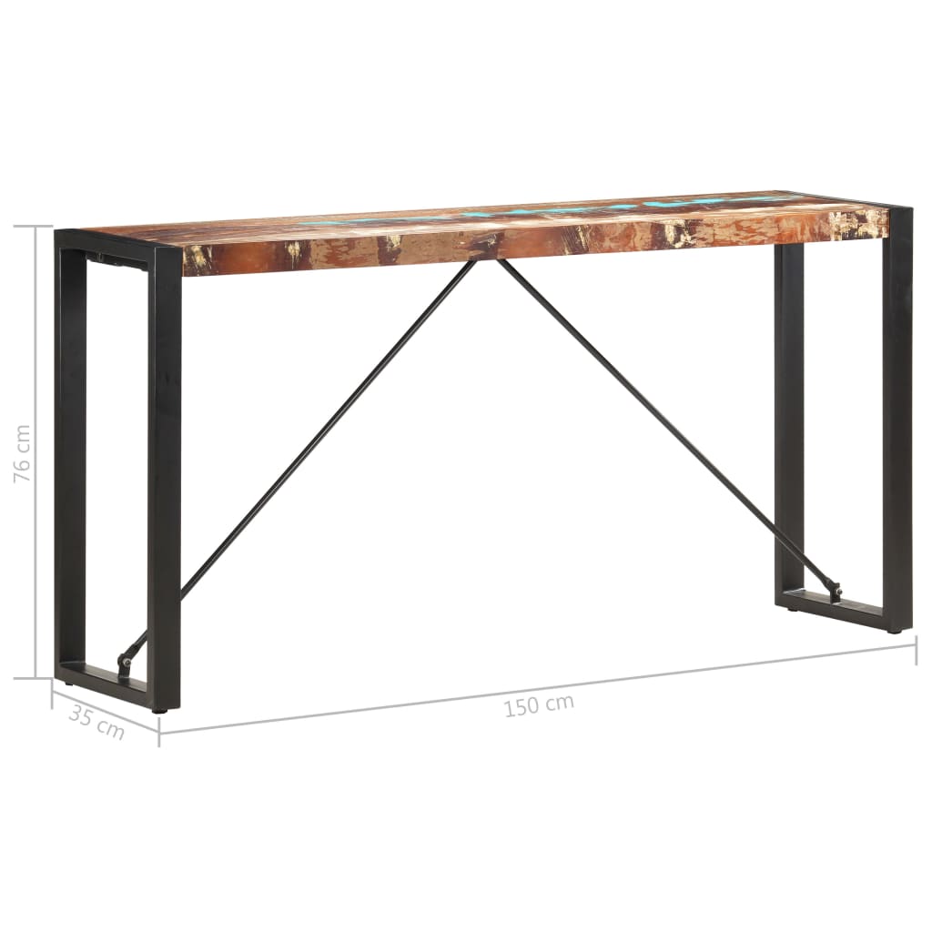 vidaXL Console Table 150x35x76 cm Solid Reclaimed Wood