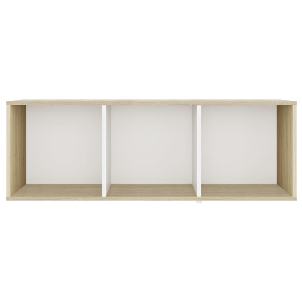 vidaXL TV Cabinet White and Sonoma Oak 107x35x37 cm Engineered Wood
