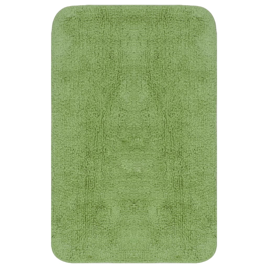 vidaXL Bathroom Mat Set 2 Pieces Fabric Green