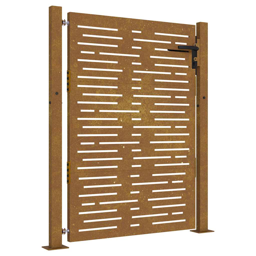 Garden Gate 105x155 Cm Corten Steel Bamboo Design