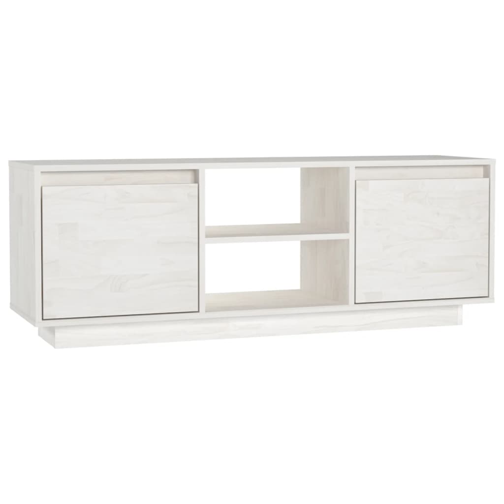 vidaXL TV Cabinet White 110x30x40 cm Solid Pinewood