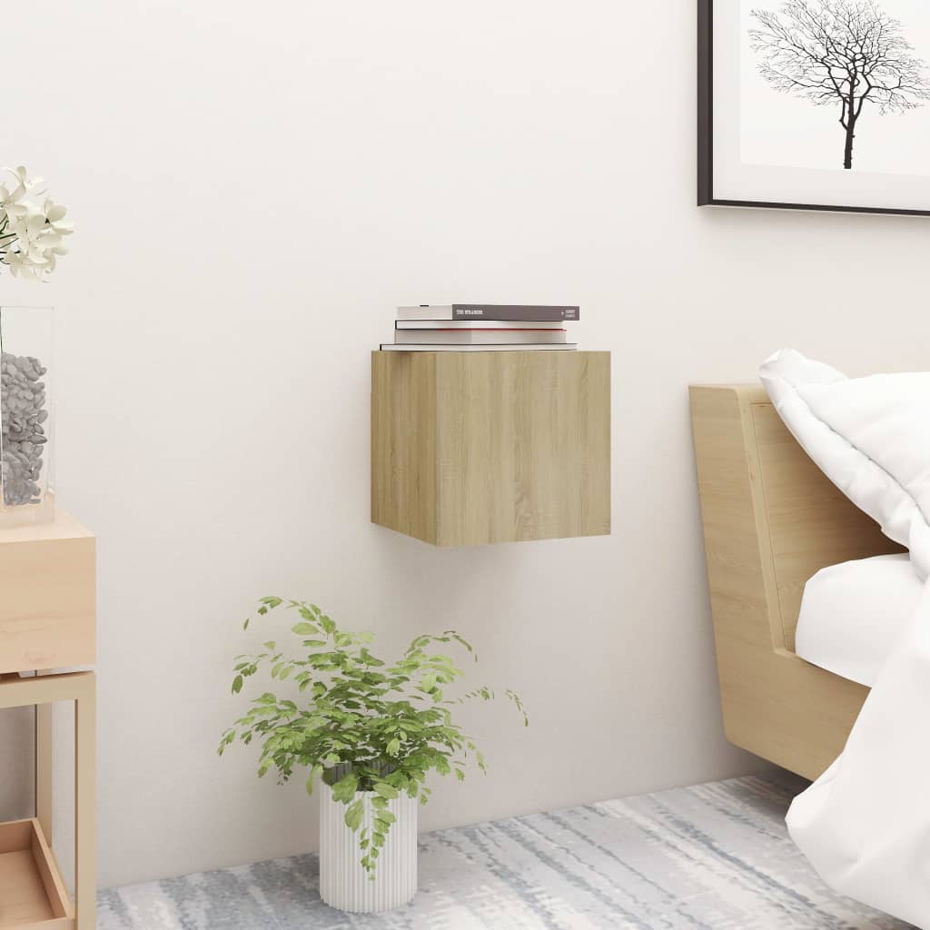 vidaXL Bedside Cabinets 2 pcs Sonoma Oak 30.5x30x30 cm Engineered Wood