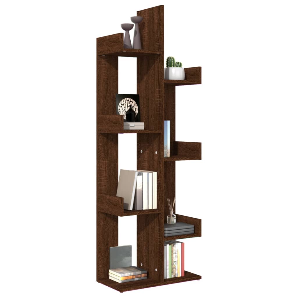 vidaXL Book Cabinet 48x25.5x140 cm Brown Oak Engineered Wood