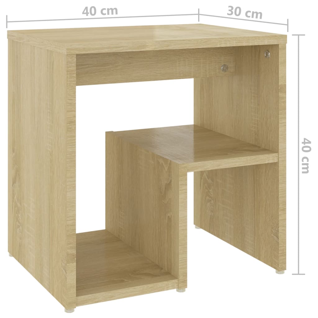 vidaXL Bed Cabinet Sonoma Oak 40x30x40 cm Engineered Wood