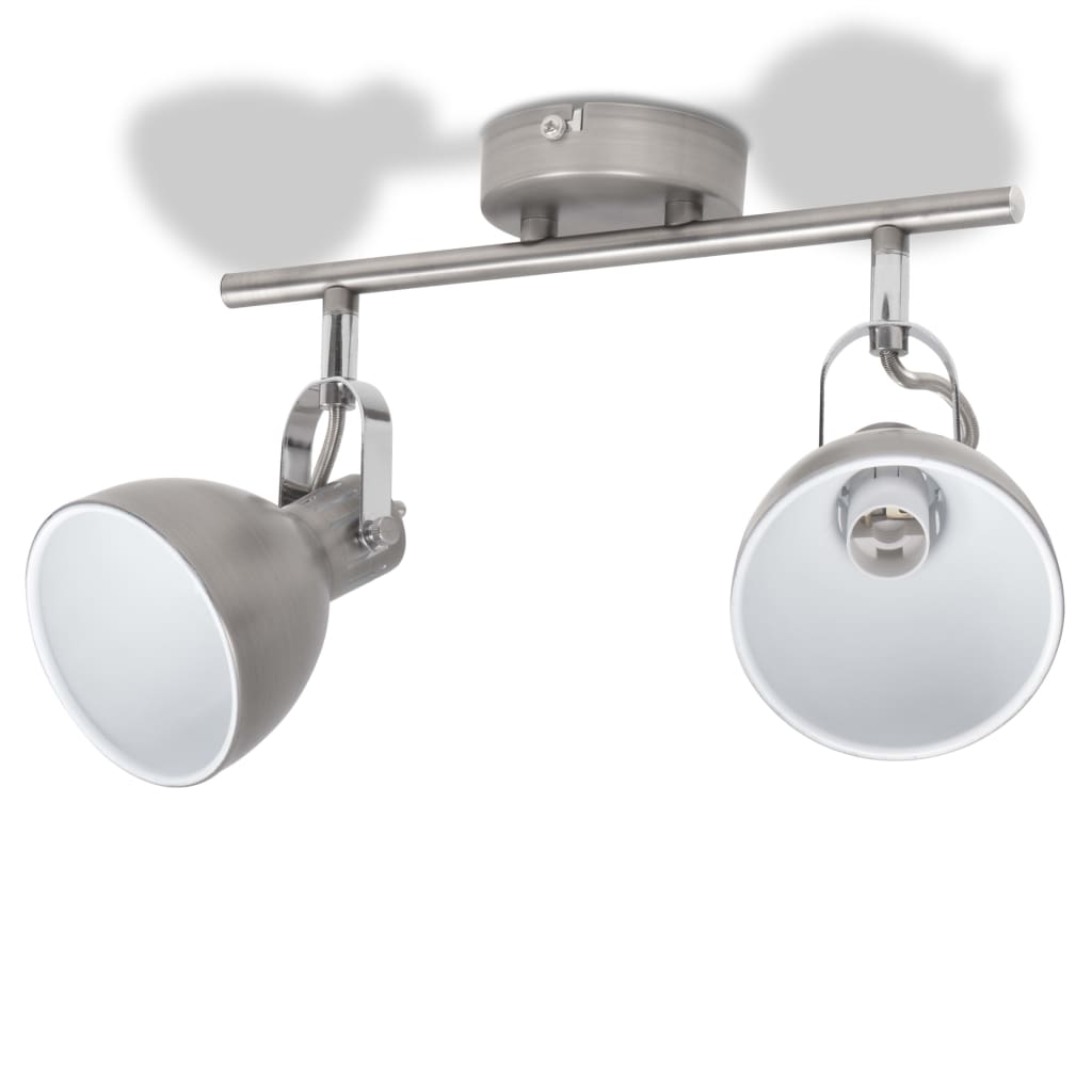 vidaXL Ceiling Lamp for 2 Bulbs E14 Grey