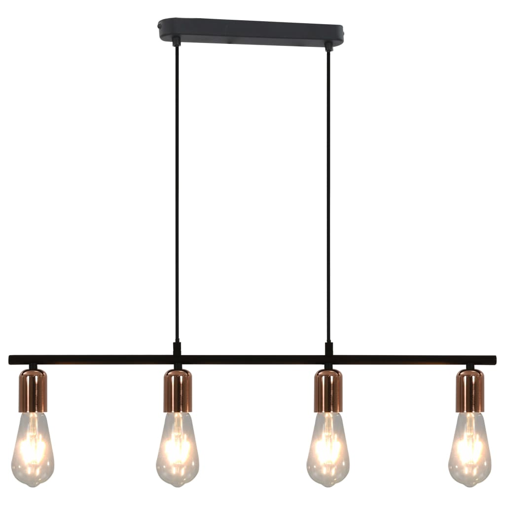 vidaXL Ceiling Lamp with Filament Bulbs 2 W Black and Copper 80 cm E27