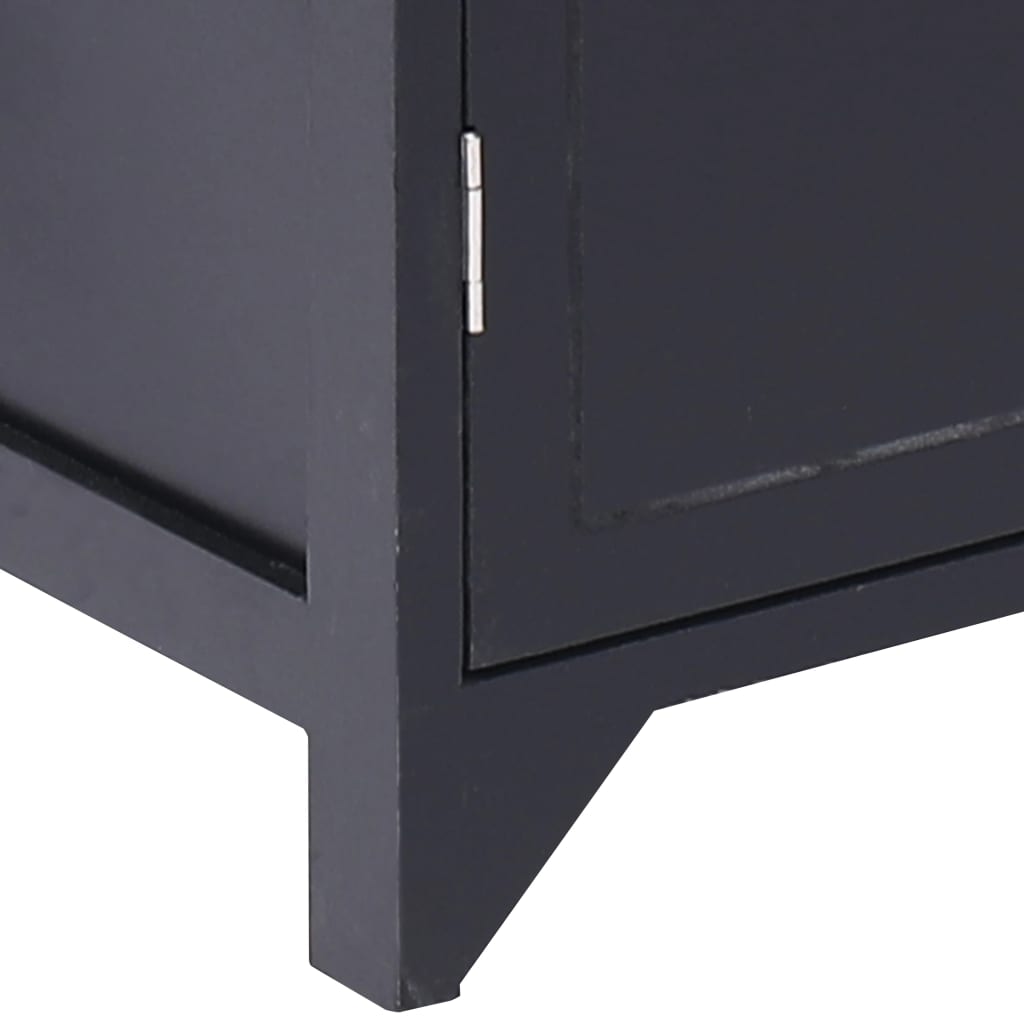 vidaXL Bathroom Cabinet Black 46x24x116 cm Paulownia Wood