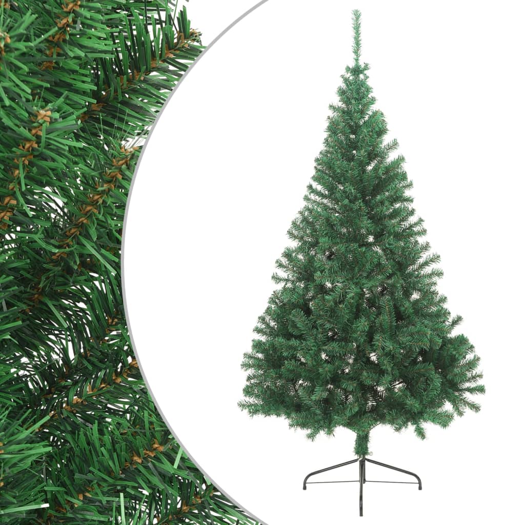 vidaXL Artificial Half Christmas Tree with Stand Green 240 cm PVC