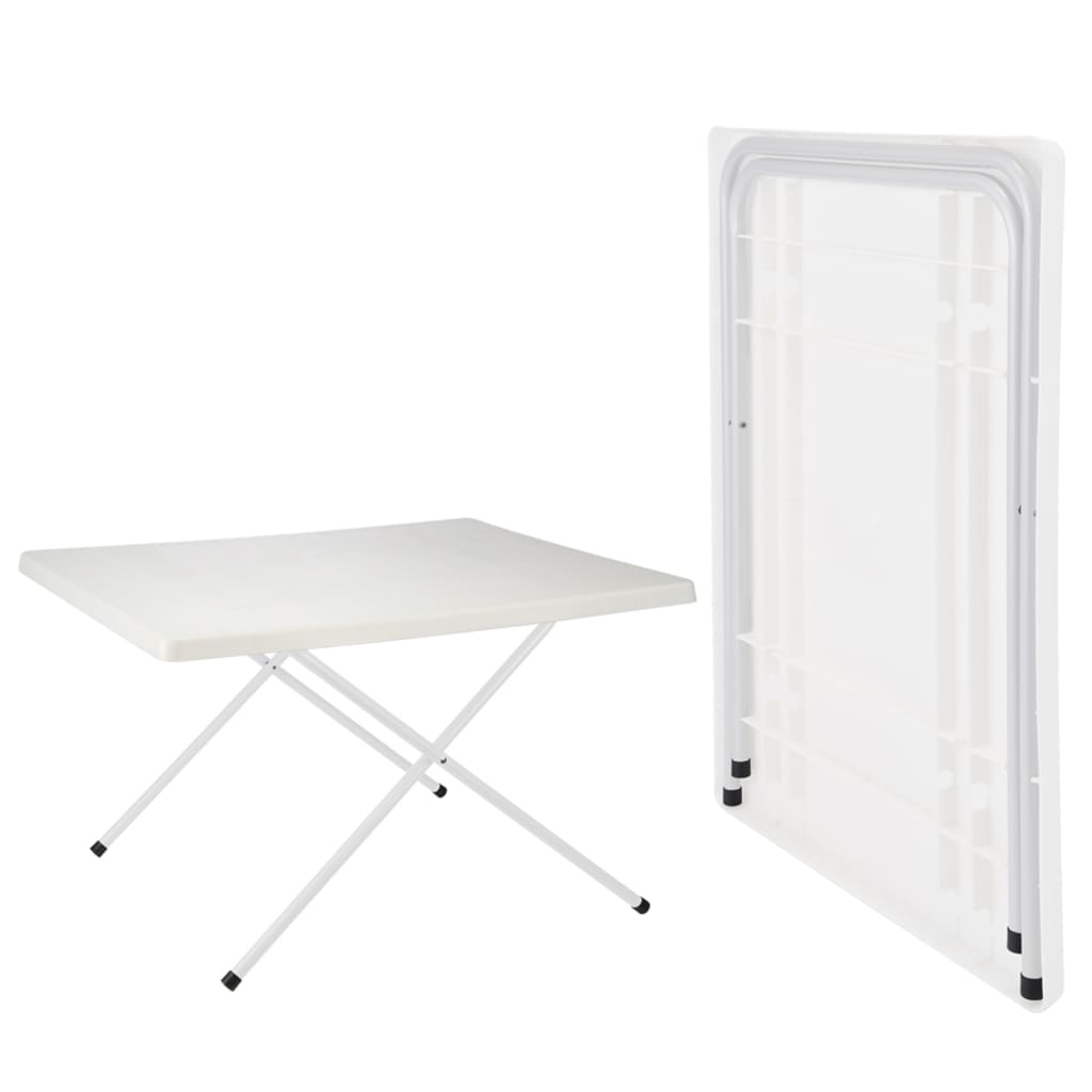 HI Folding Camping Table White Adjustable 80x60x51/61 cm