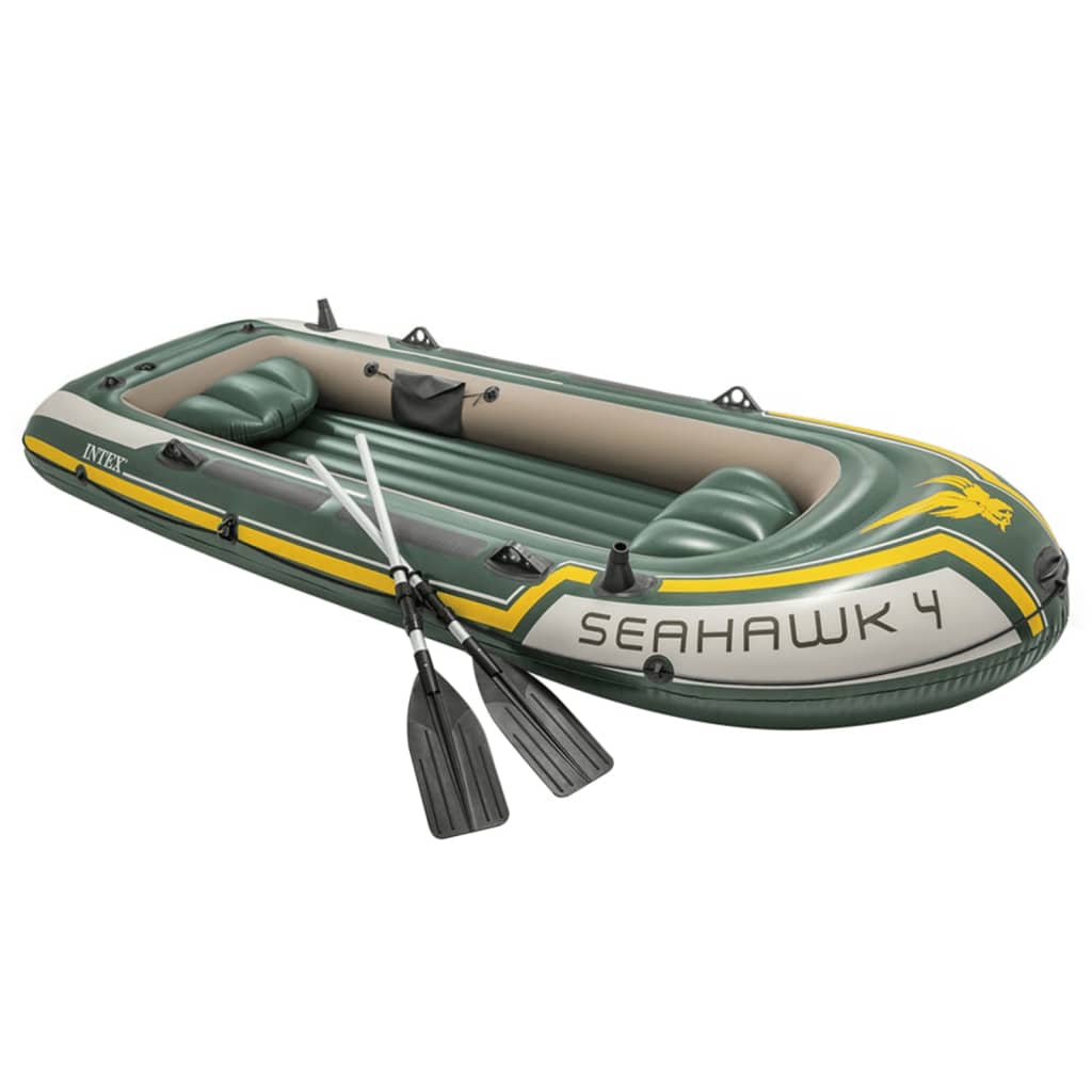 Intex Inflatable Boat Set Seahawk 4 with Trolling Motor and Bracket