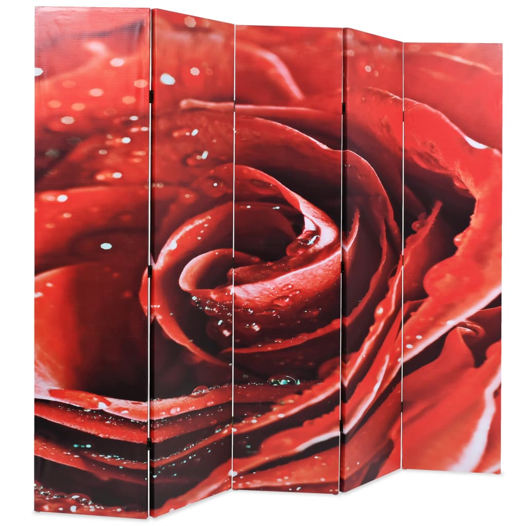 vidaXL Folding Room Divider 200x170 cm Rose Red