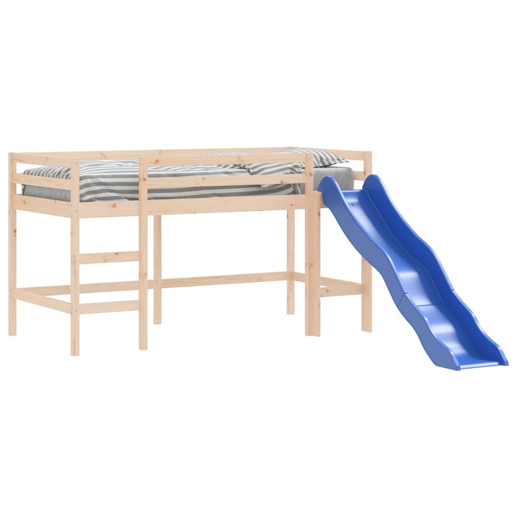 vidaXL Kids' Loft Bed with Slide 90x190 cm Solid Wood Pine