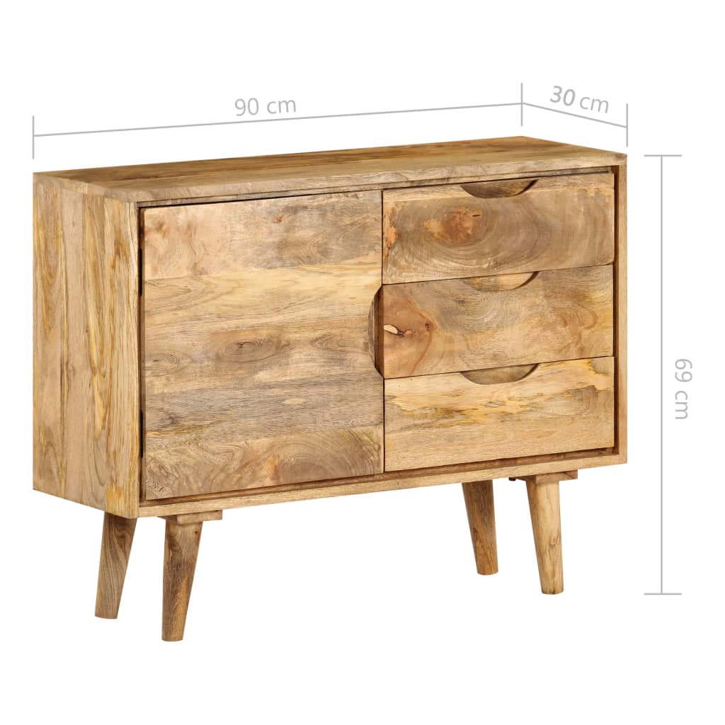 vidaXL Sideboard Solid Mango Wood 90x30x69 cm