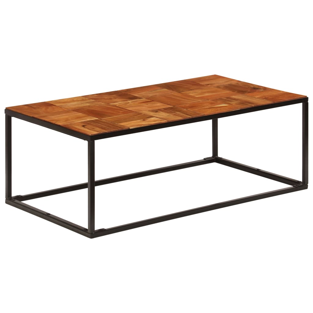 vidaXL Coffee Table 110x60x40 cm Solid Acacia Wood and Steel