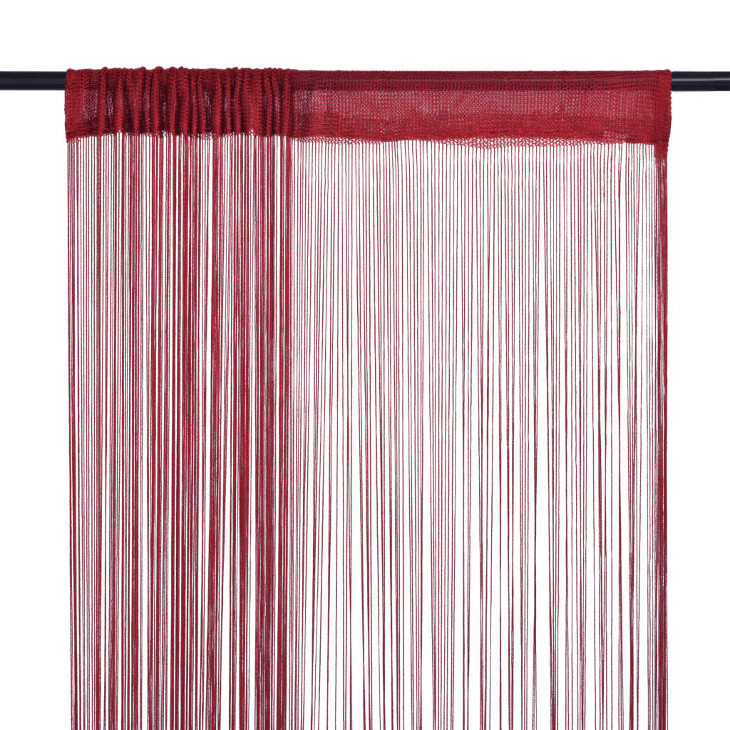 vidaXL String Curtains 2 pcs 140x250 cm Burgundy