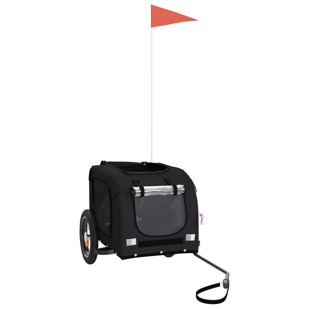 vidaXL Dog Bike Trailer Black Oxford Fabric and Iron vidaXL.ie