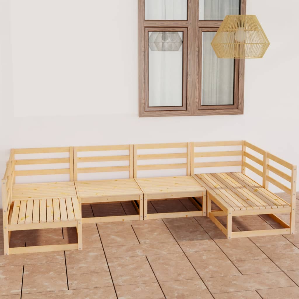 vidaXL 6 Piece Garden Lounge Set Solid Wood Pine
