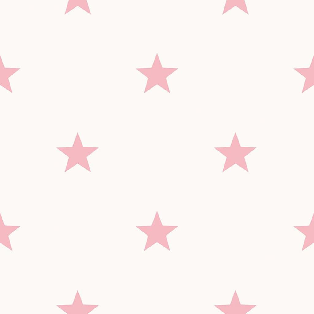 Noordwand Wallpaper Friends & Coffee Little Stars Pink and White