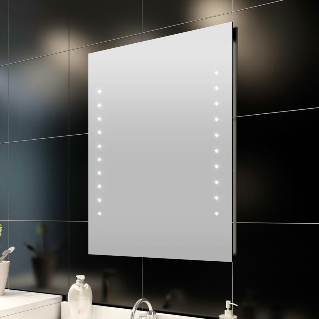 Bath Mirror with LED Lights Wall 60 x 80 cm