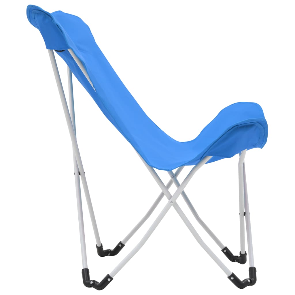 vidaXL Butterfly Camping Chairs 2 pcs Foldable Blue