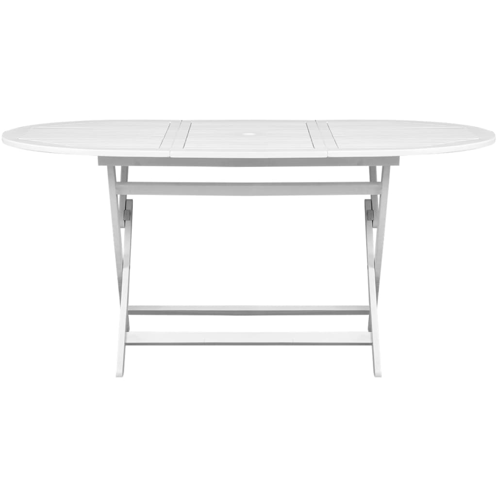 vidaXL Garden Table White 160x85x75 cm Solid Acacia Wood