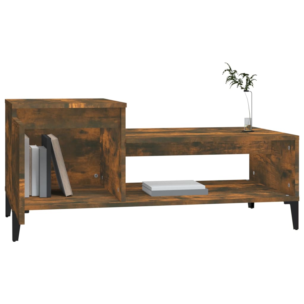 vidaXL Coffee Table Smoked Oak 100x50x45 cm Engineered Wood