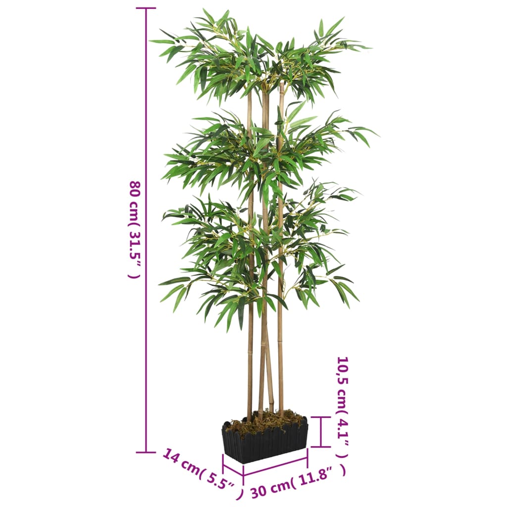 vidaXL Artificial Bamboo Tree 380 Leaves 80 cm Green