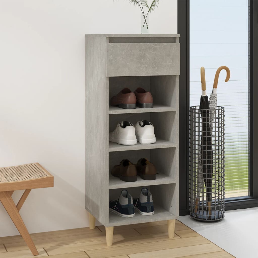 vidaXL Shoe Cabinet Concrete Grey 40x36x105 cm Engineered Wood
