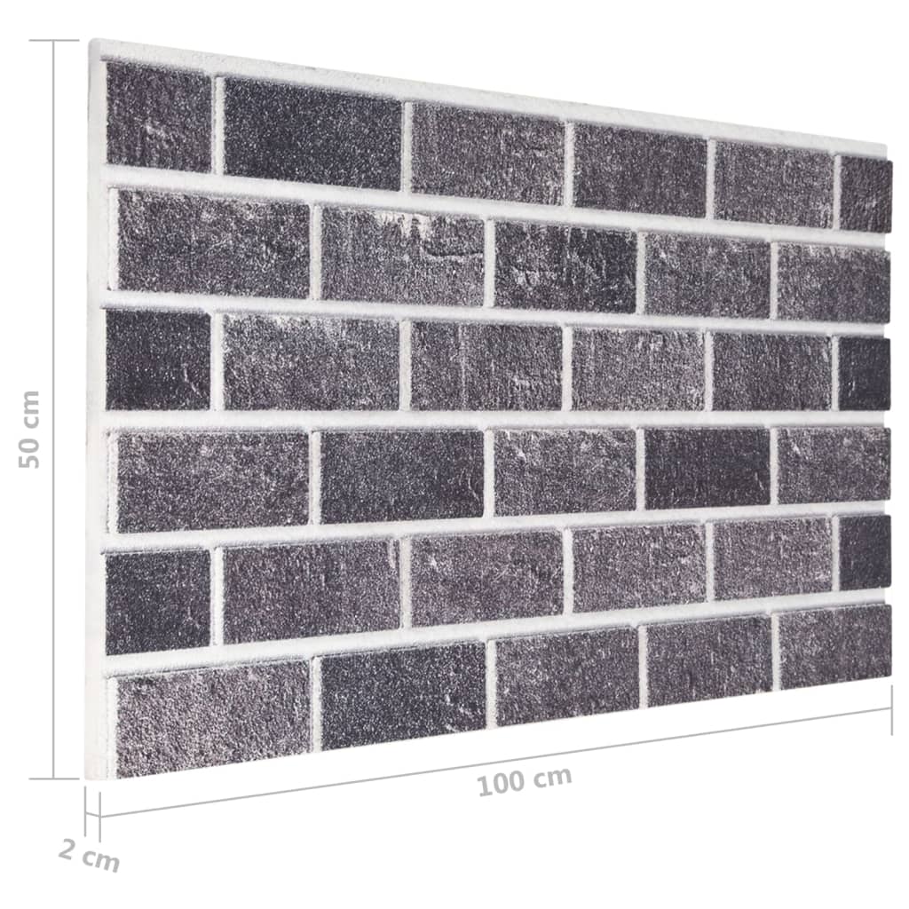 vidaXL 3D Wall Panels with Black & Grey Brick Design 10 pcs EPS