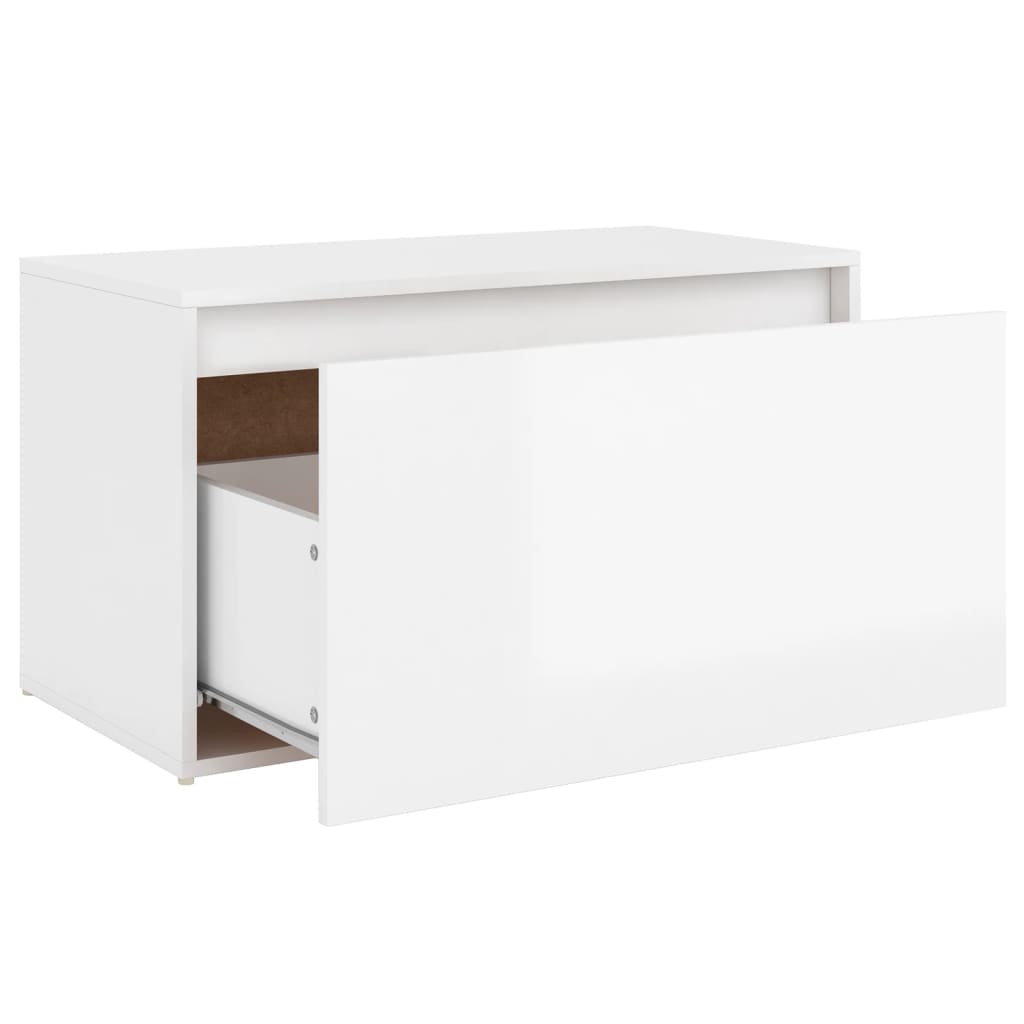 vidaXL Hall Bench 80x40x45 cm High Gloss White Engineered Wood