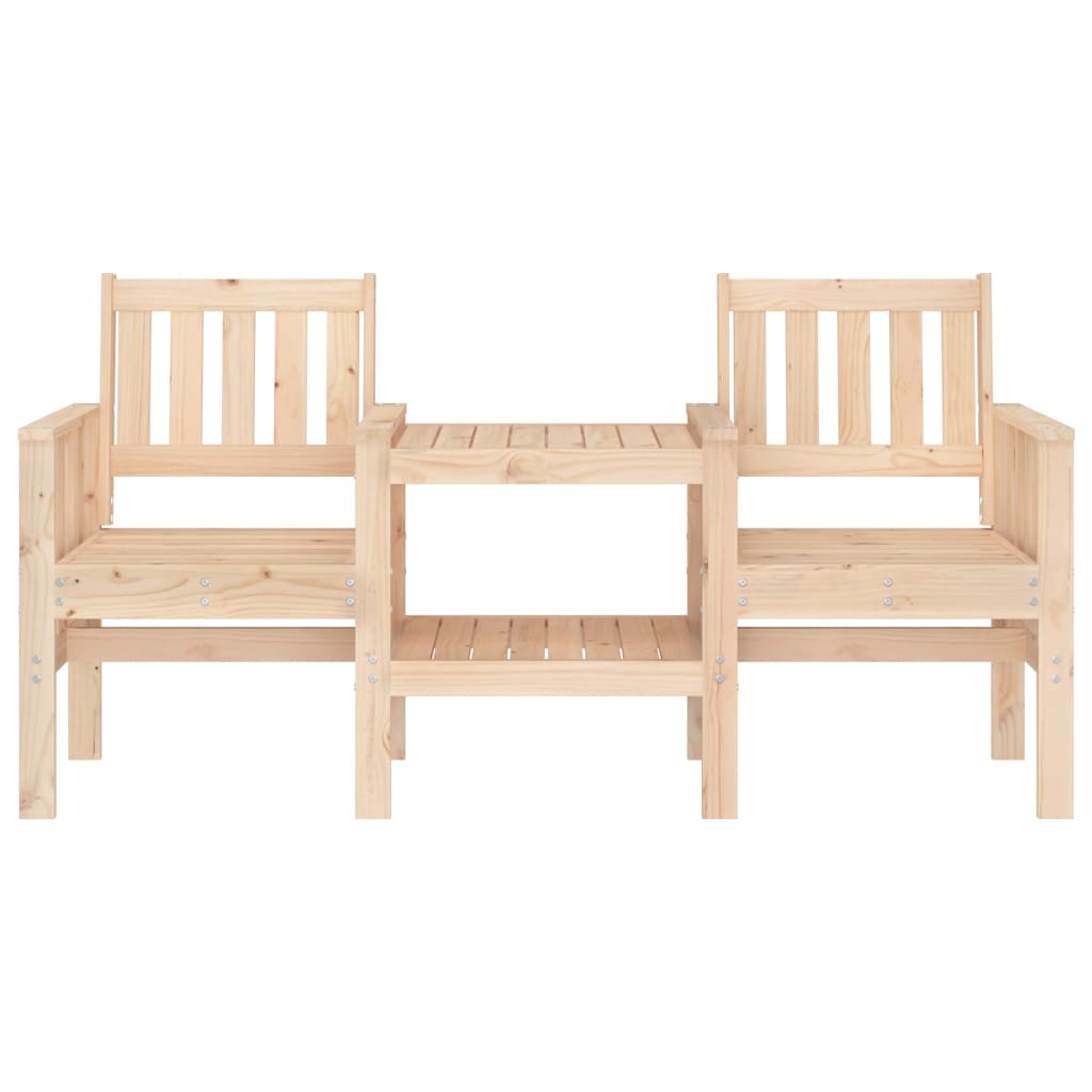 vidaXL Garden Bench with Table 2-Seater Solid Wood Pine | vidaXL.ie