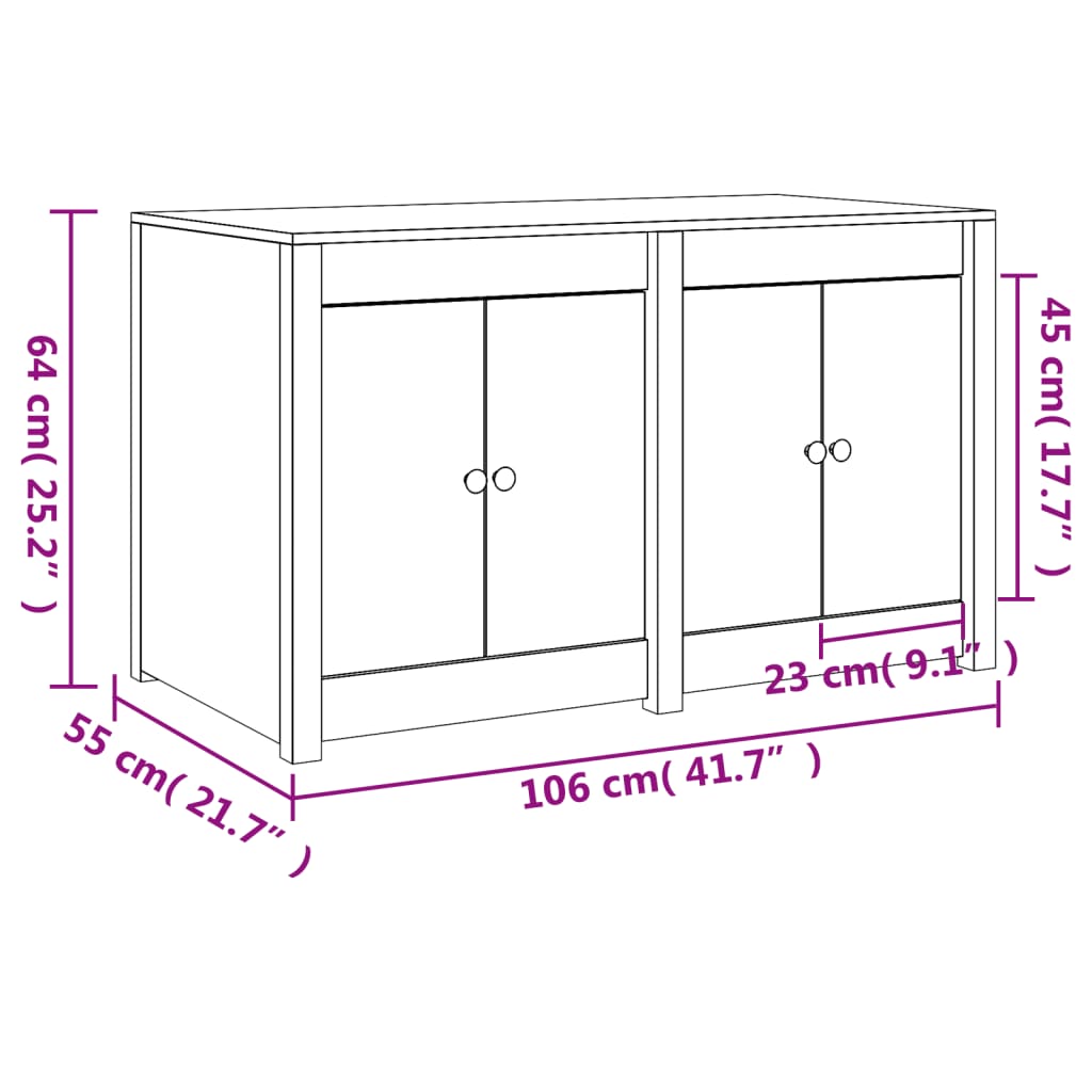 vidaXL Outdoor Kitchen Cabinet 106x55x64 cm Solid Wood Pine