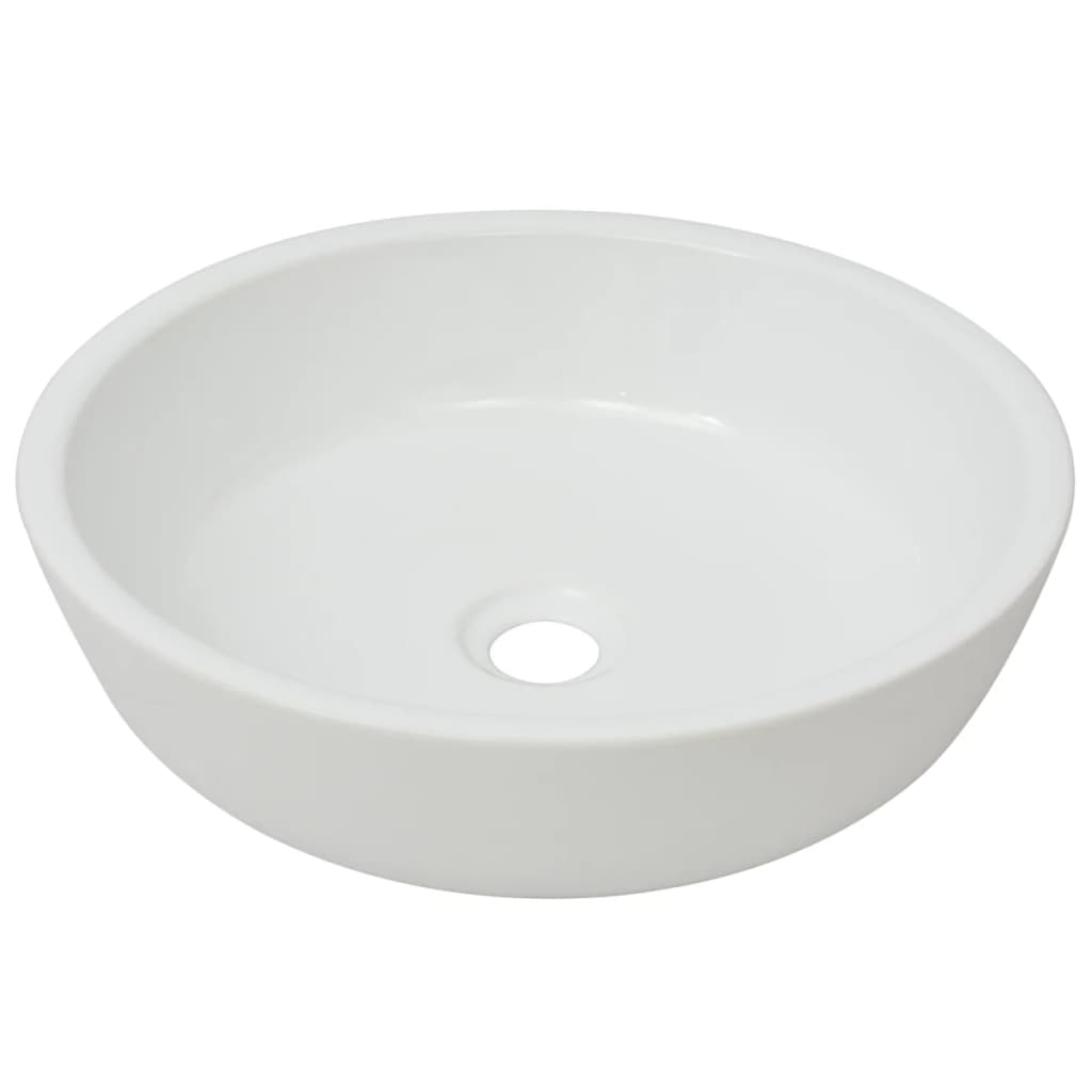 vidaXL Basin Round Ceramic White 42x12 cm
