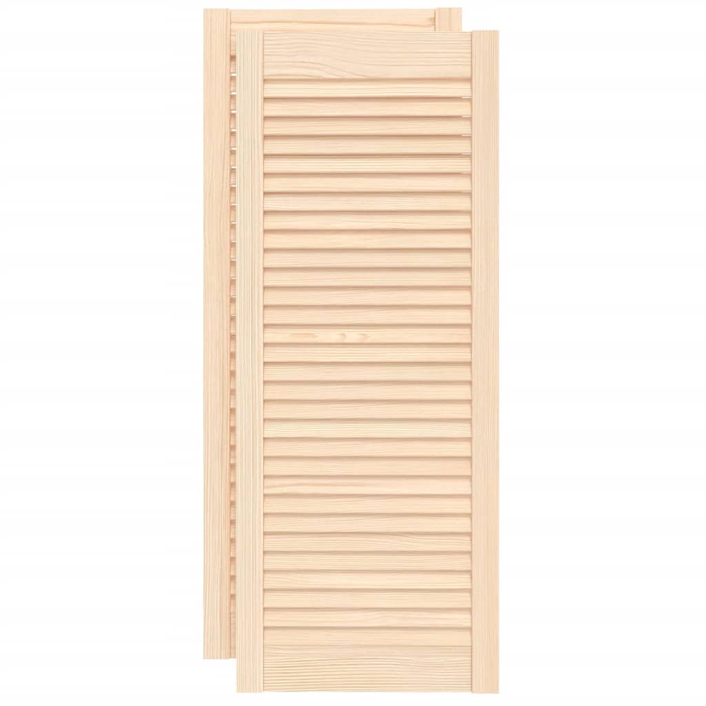 vidaXL Cabinet Doors Louvred Design 2 pcs 99.3x39.4 cm Solid Wood Pine