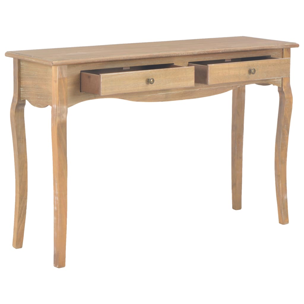 vidaXL Console Table with 2 Drawers 120x35x76 cm Solid Pine Wood
