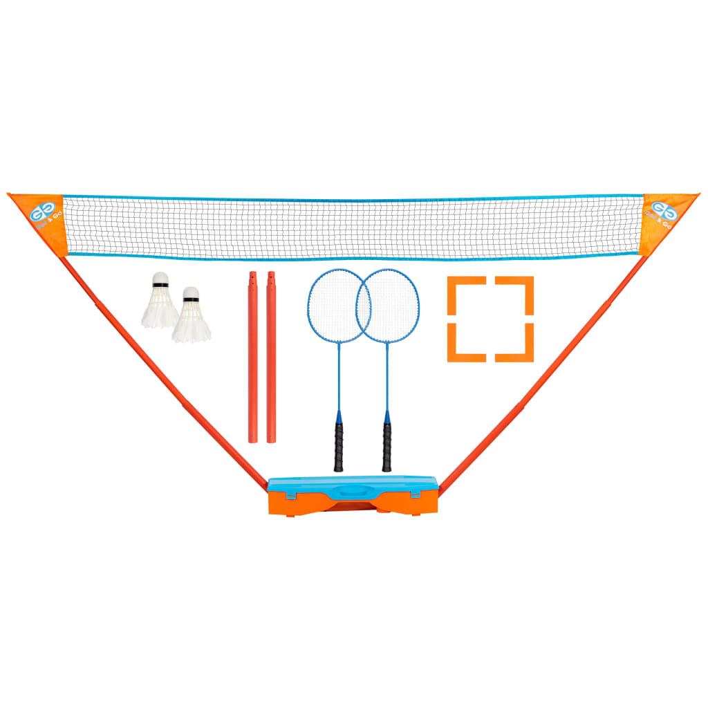 Get & Go Instant Badminton Game Set Blue and Orange