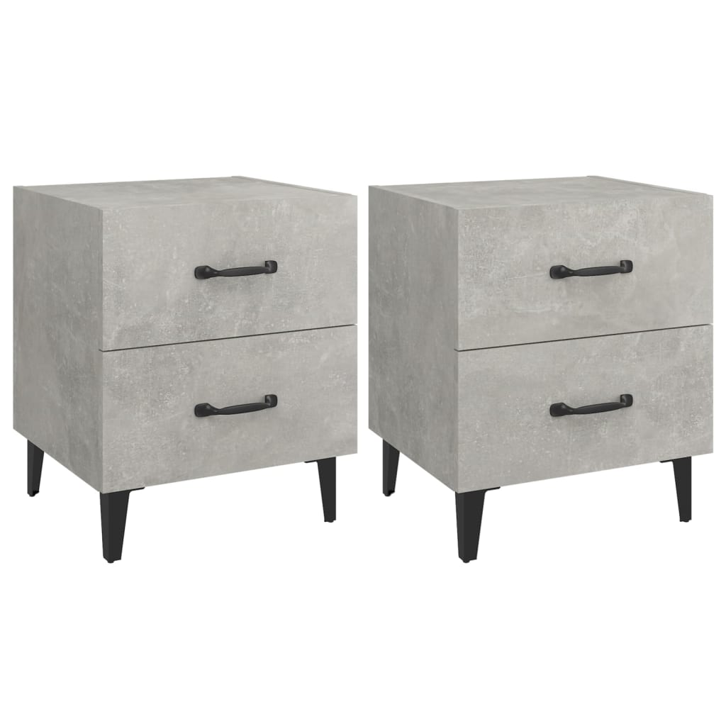 vidaXL Bedside Cabinets 2 pcs Concrete Grey 40x35x47.5 cm