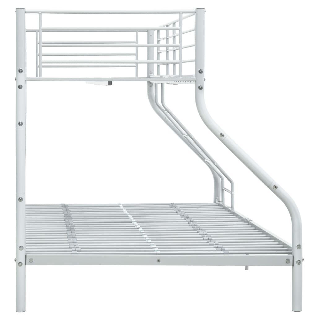 vidaXL Bunk Bed Frame White Metal 140x200 cm/90x200 cm