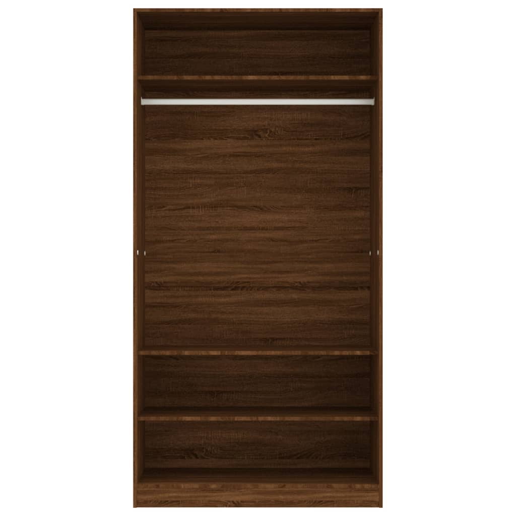 vidaXL Wardrobe Brown Oak 100x50x200 cm Engineered Wood