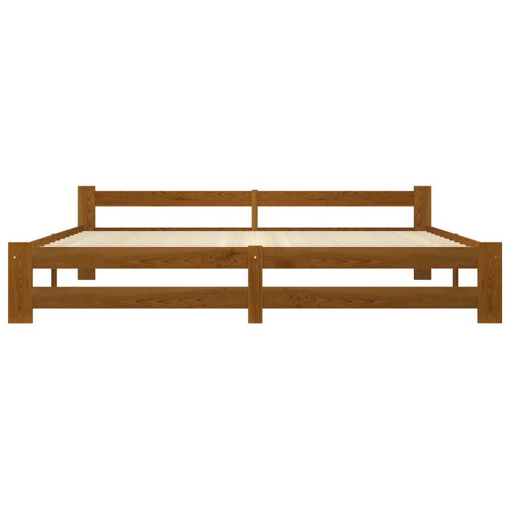vidaXL Bed Frame Honey Brown Solid Pine Wood 200x200 cm