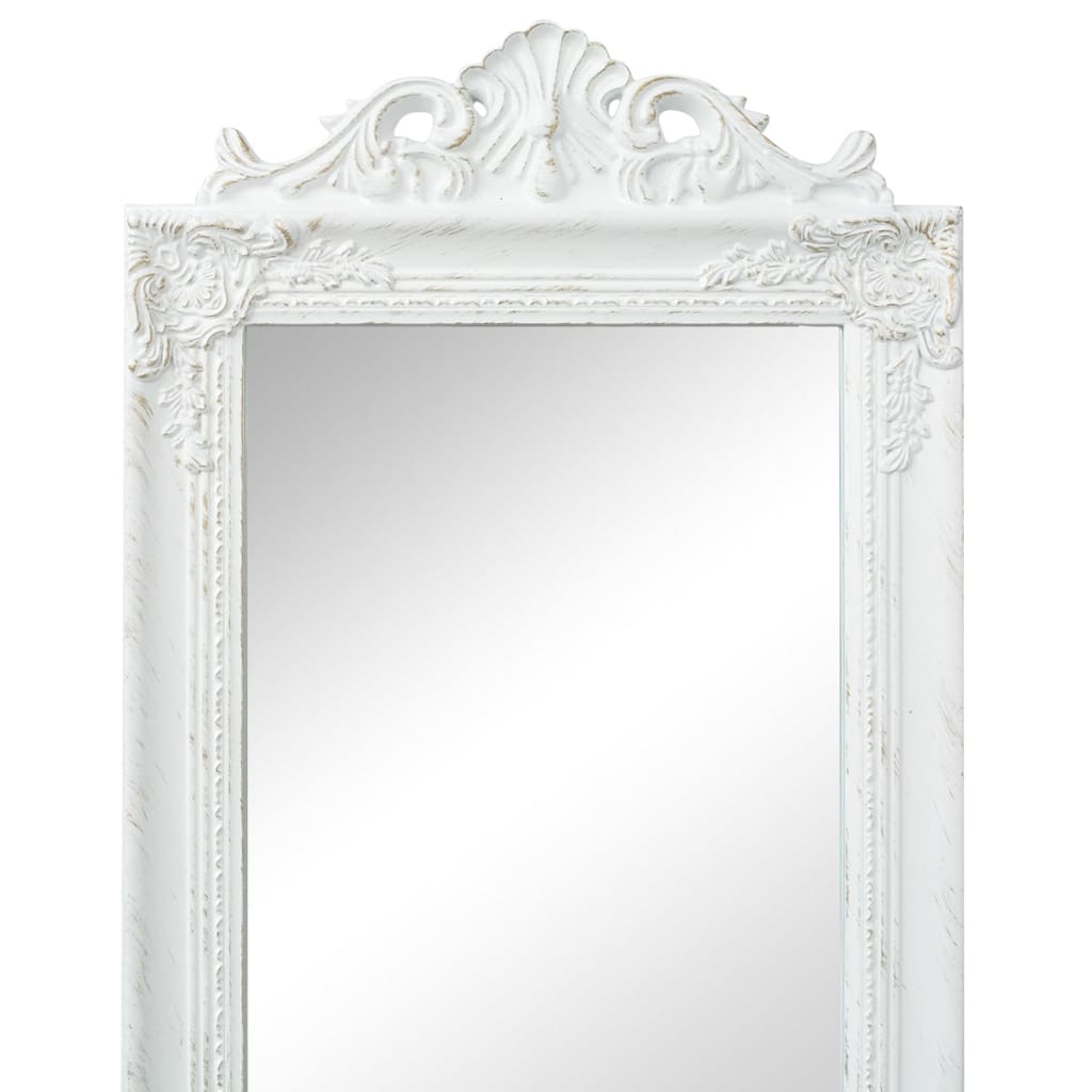 vidaXL Free-Standing Mirror Baroque Style 160x40 cm White